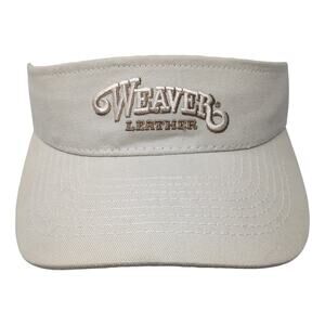 Weaver Leather Strapback Visor Hat Beige One Size Adjustable Embroidered
